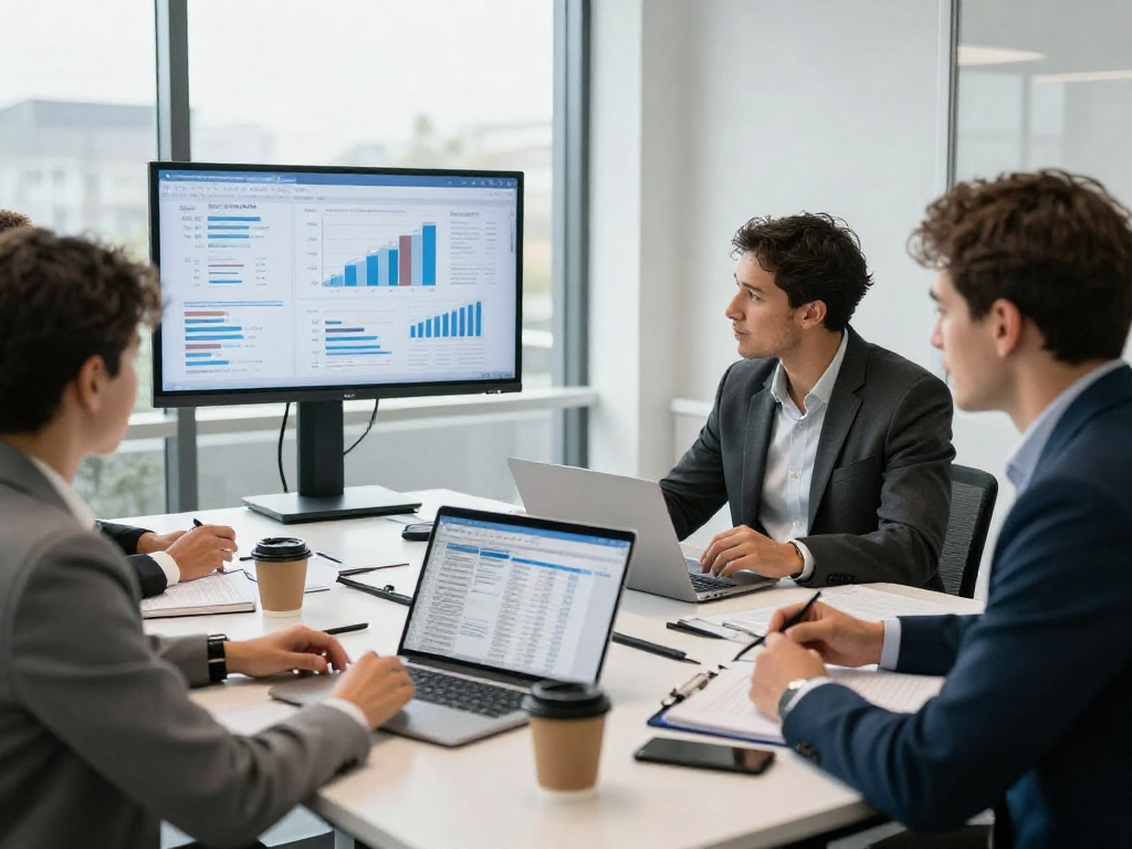 Professionals bespreken zakelijke lening zonder jaarcijfers in moderne kantooromgeving.
